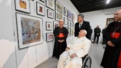 Papst Franziskus beim Treffen mit Künstlerinnen und Künstlern in Venedig