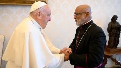 Großerzbischof Mar Raphael Thattil von Ernakulam-Angamaly war an diesem Montag mit einer Delegation beim Papst