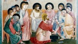 Lábmosás - Giotto, Cappella Scrovegni, 1304-1306