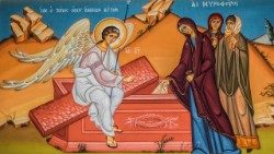 Cristo risorto sale dalla tomba