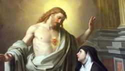 Jezu Krishti i duket shenjtes Margerita Maria Alakok
